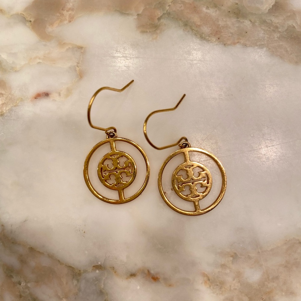 Tory Burch logo earrings
